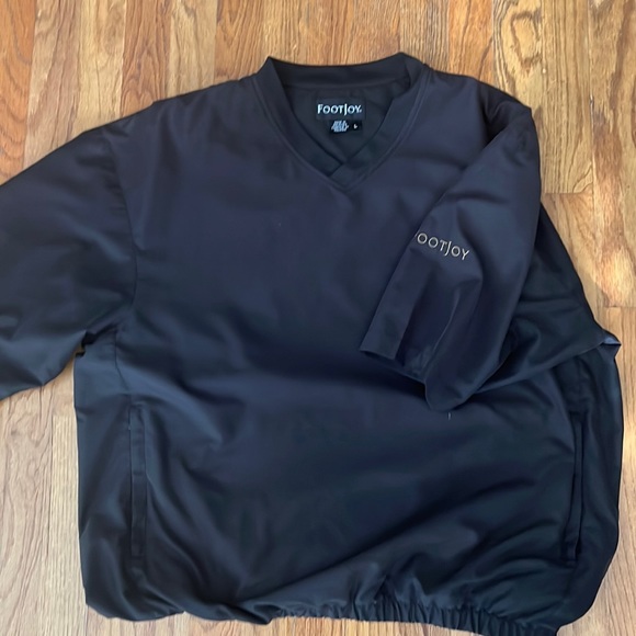 FOOT JOY golf pullover windbreaker Sz L black n gold - Picture 2 of 4